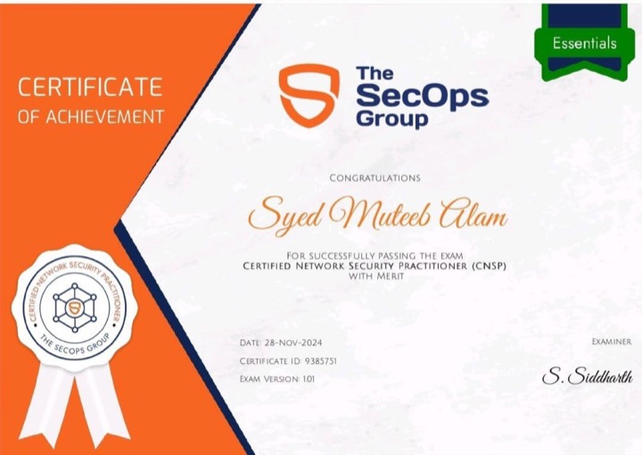 CNSP certificate — The SecOps Group
